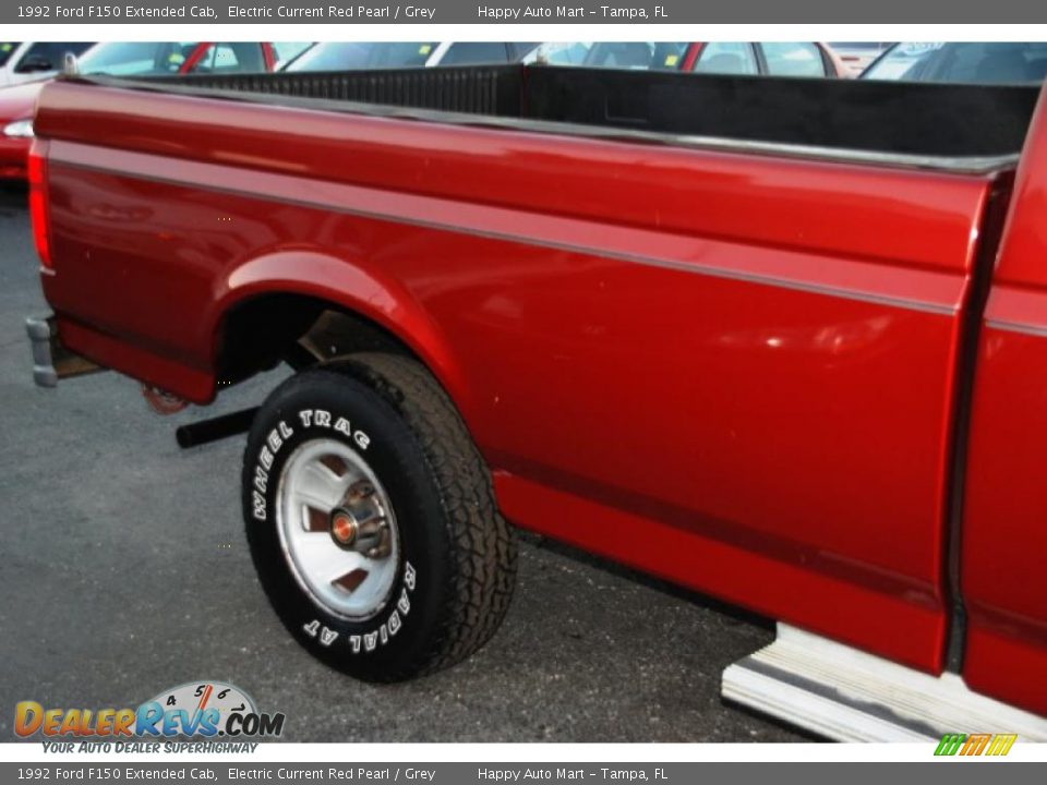 1992 Ford F150 Extended Cab Electric Current Red Pearl / Grey Photo #10