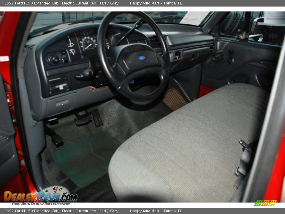 Grey Interior - 1992 Ford F150 Extended Cab Photo #13