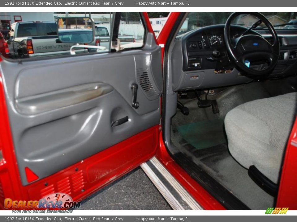 1992 Ford F150 Extended Cab Electric Current Red Pearl / Grey Photo #19
