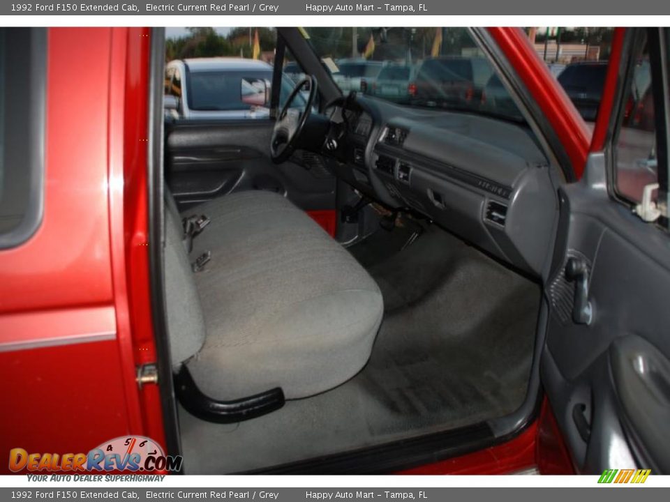 1992 Ford F150 Extended Cab Electric Current Red Pearl / Grey Photo #22