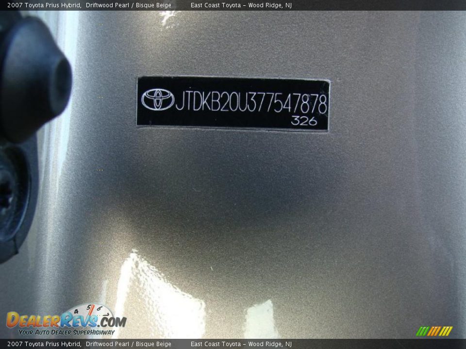 Info Tag of 2007 Toyota Prius Hybrid Photo #15