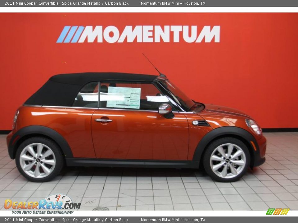 2011 Mini Cooper Convertible Spice Orange Metallic / Carbon Black Photo #4