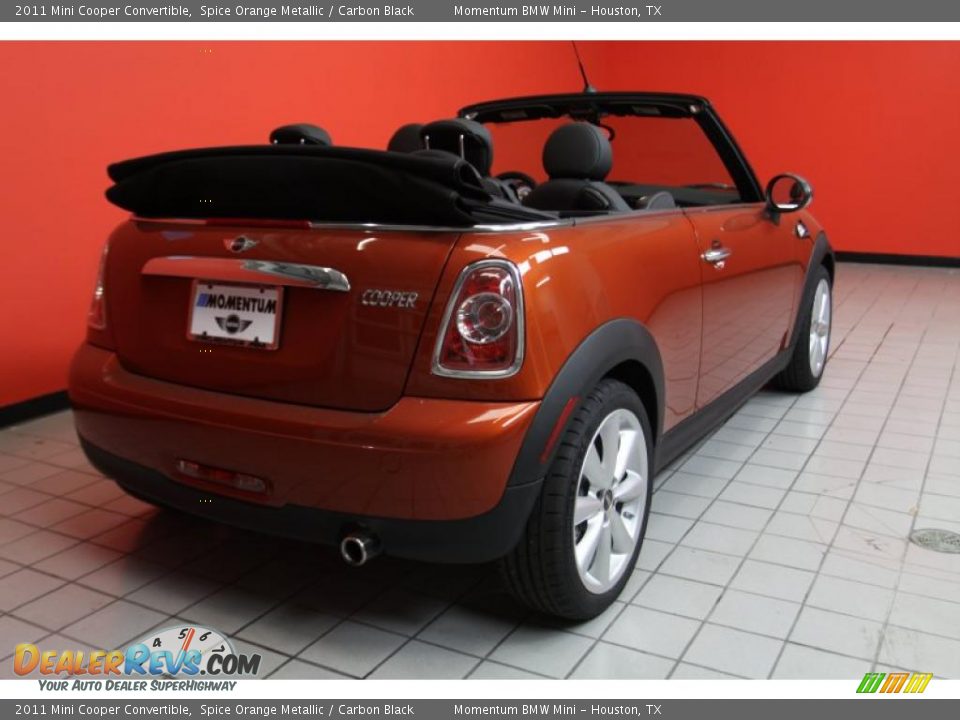 2011 Mini Cooper Convertible Spice Orange Metallic / Carbon Black Photo #17