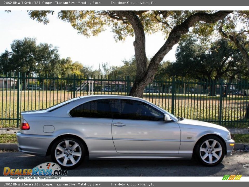 2002 BMW 3 Series 325i Coupe Titanium Silver Metallic / Black Photo #8