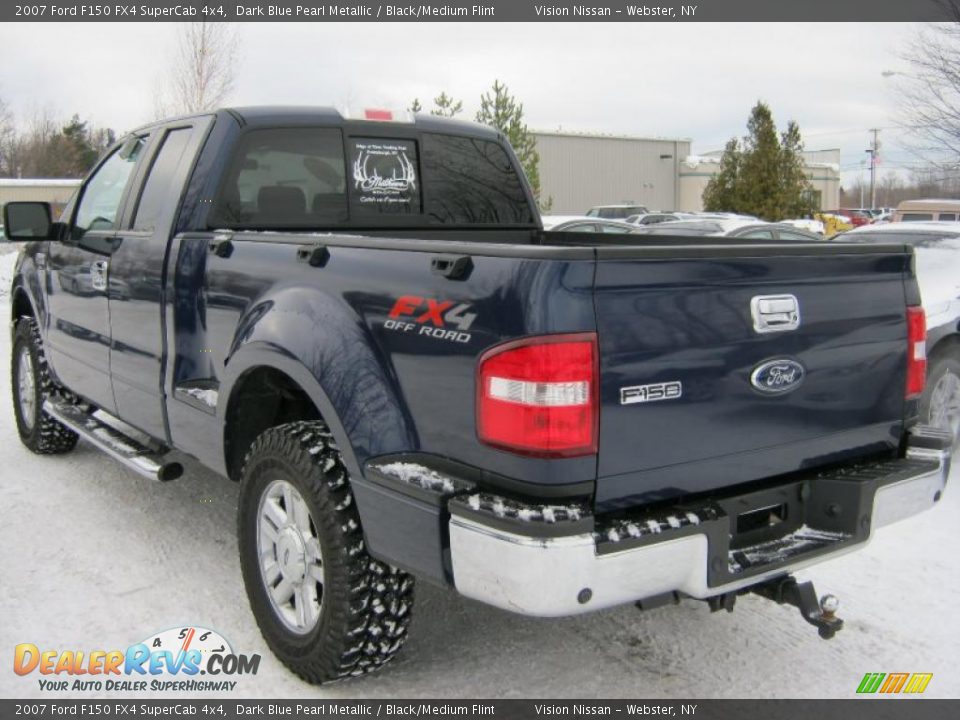 2007 Ford F150 FX4 SuperCab 4x4 Dark Blue Pearl Metallic / Black/Medium Flint Photo #14