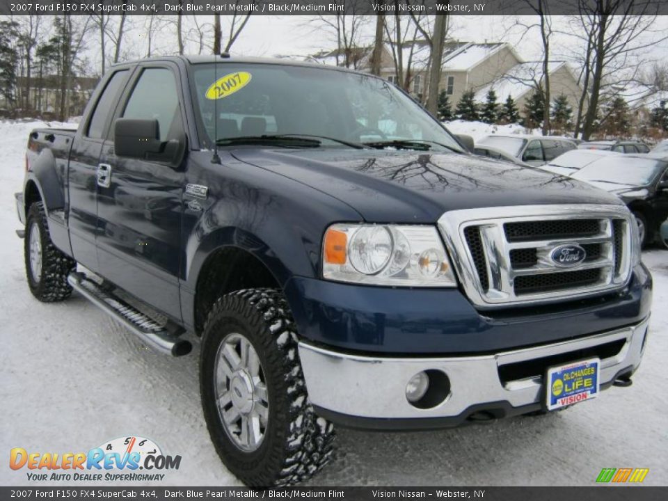 2007 Ford F150 FX4 SuperCab 4x4 Dark Blue Pearl Metallic / Black/Medium Flint Photo #16