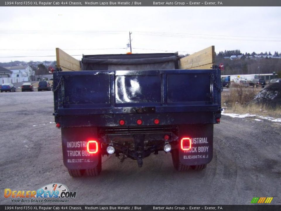 1994 Ford F350 XL Regular Cab 4x4 Chassis Medium Lapis Blue Metallic / Blue Photo #6