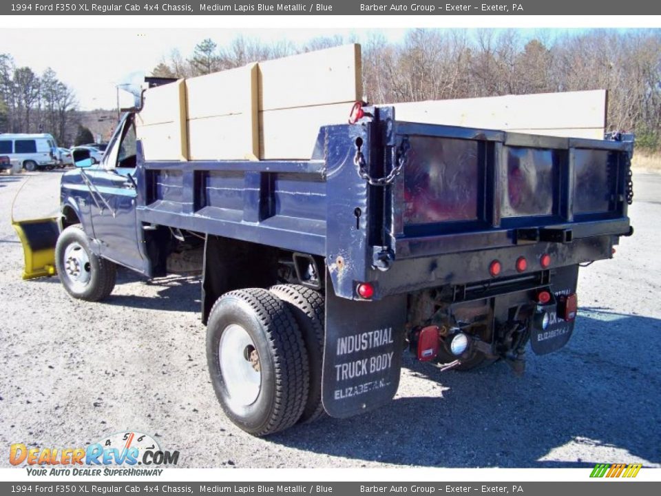 1994 Ford F350 XL Regular Cab 4x4 Chassis Medium Lapis Blue Metallic / Blue Photo #19