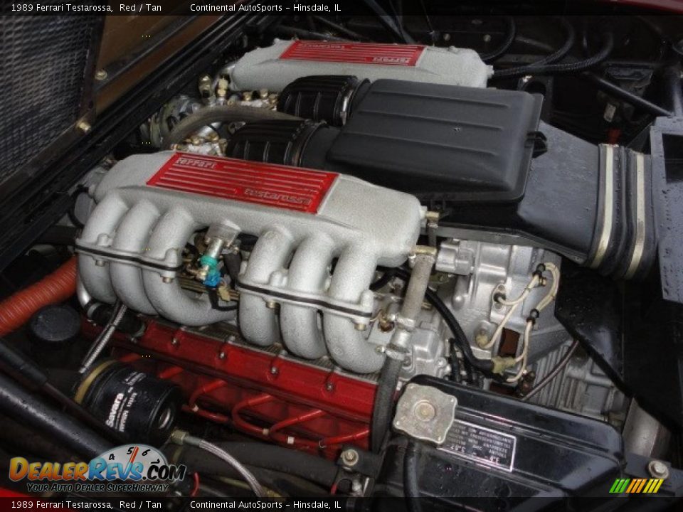 1989 Ferrari Testarossa  4.9 Liter DOHC 48V Flat 12 Cylinder Engine Photo #15