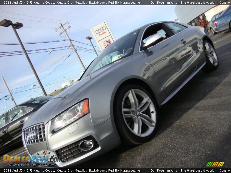 2011 Audi S5 4.2 FSI quattro Coupe Quartz Grey Metallic / Black/Magma Red Silk Nappa Leather Photo #1