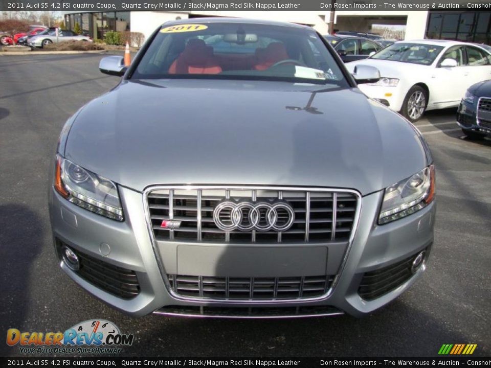 2011 Audi S5 4.2 FSI quattro Coupe Quartz Grey Metallic / Black/Magma Red Silk Nappa Leather Photo #3