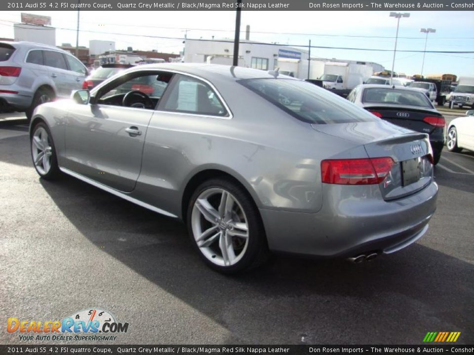 2011 Audi S5 4.2 FSI quattro Coupe Quartz Grey Metallic / Black/Magma Red Silk Nappa Leather Photo #9