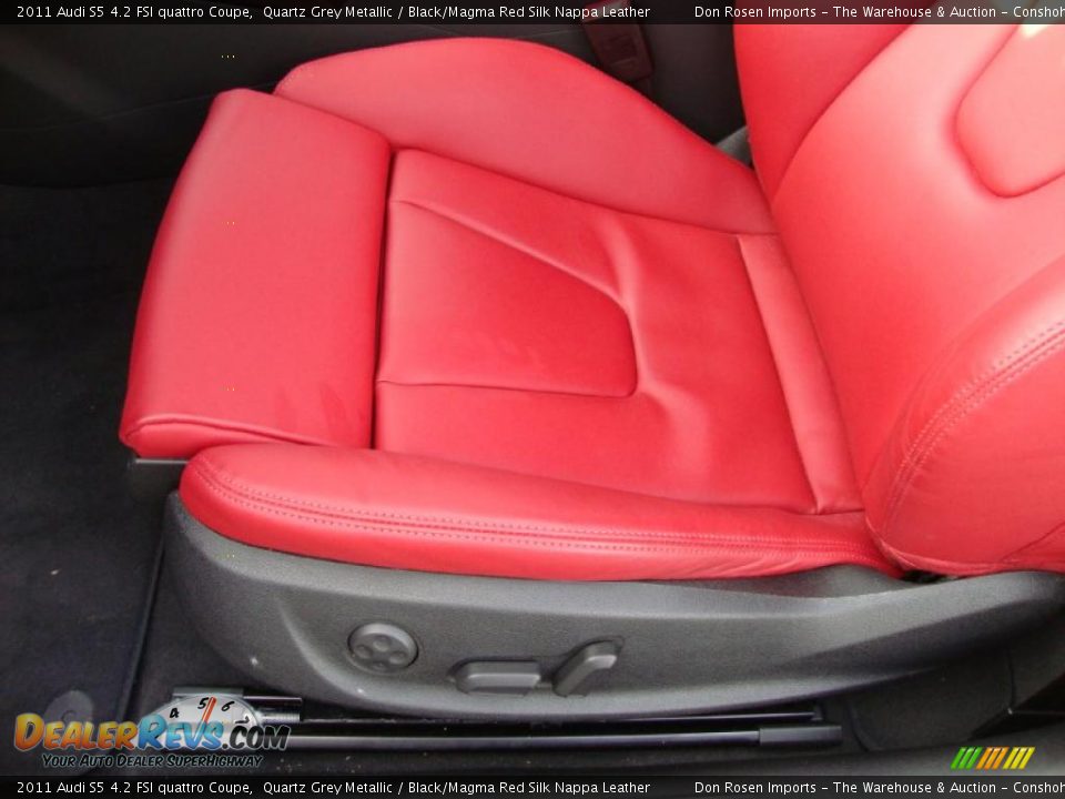 2011 Audi S5 4.2 FSI quattro Coupe Quartz Grey Metallic / Black/Magma Red Silk Nappa Leather Photo #15