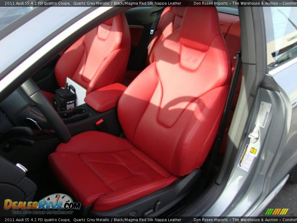 Black/Magma Red Silk Nappa Leather Interior - 2011 Audi S5 4.2 FSI quattro Coupe Photo #16