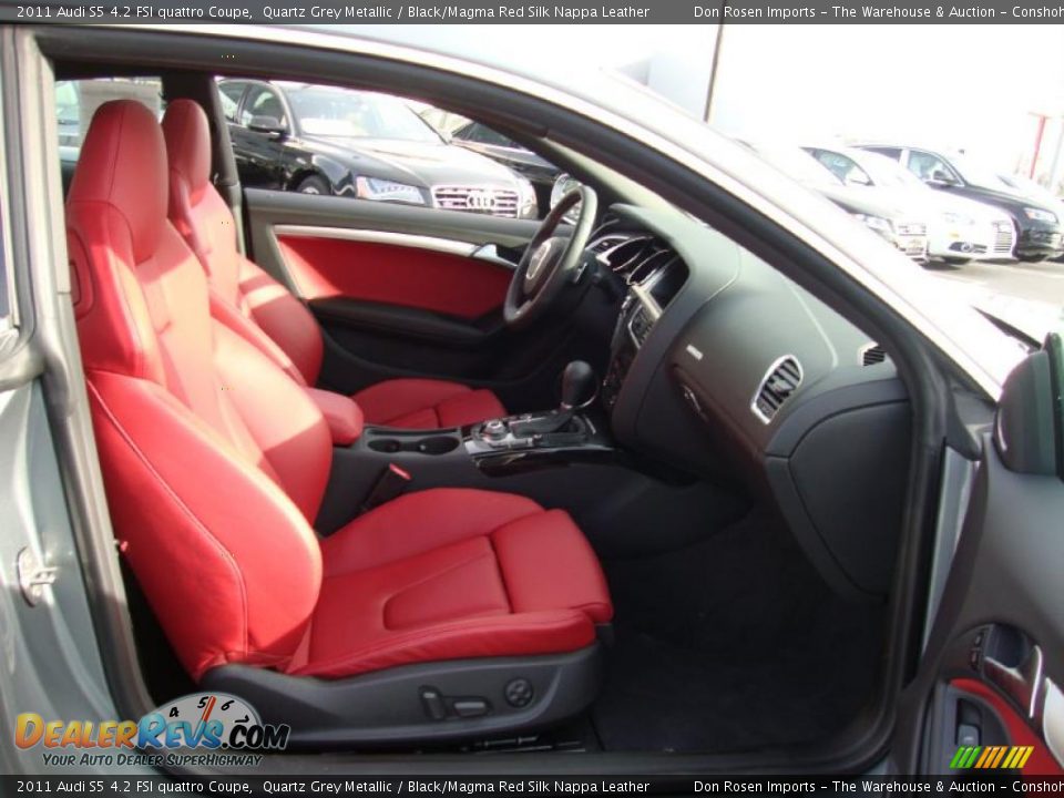 Black/Magma Red Silk Nappa Leather Interior - 2011 Audi S5 4.2 FSI quattro Coupe Photo #19