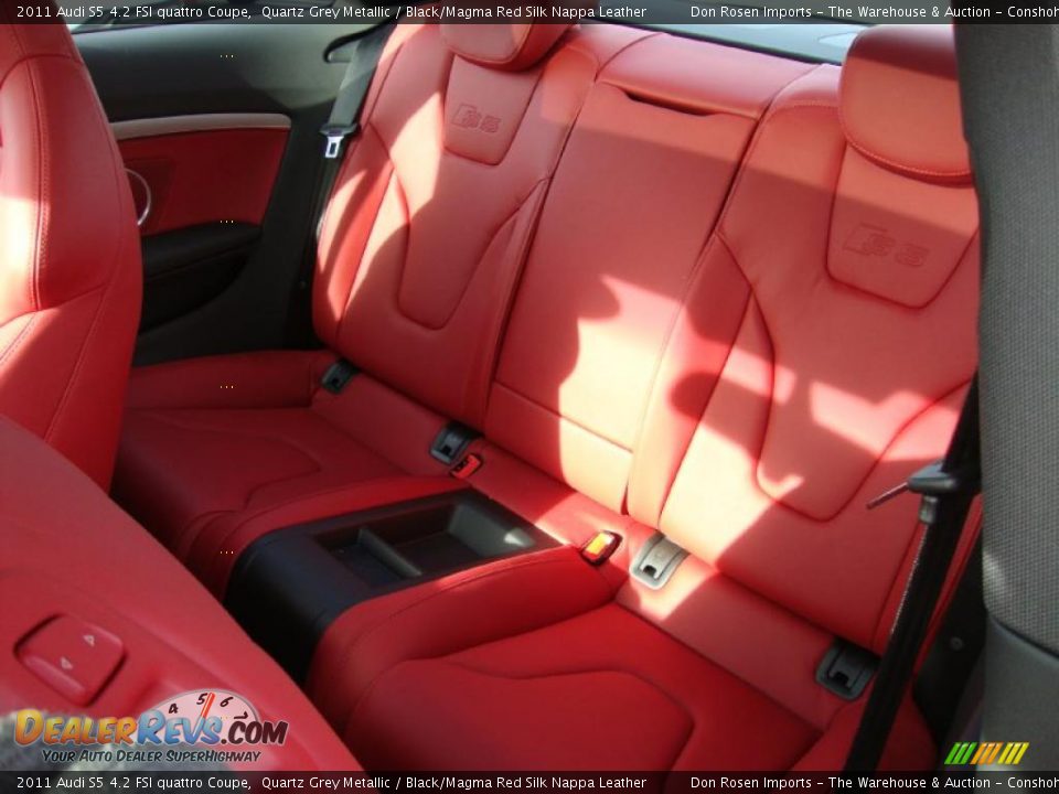 Black/Magma Red Silk Nappa Leather Interior - 2011 Audi S5 4.2 FSI quattro Coupe Photo #28