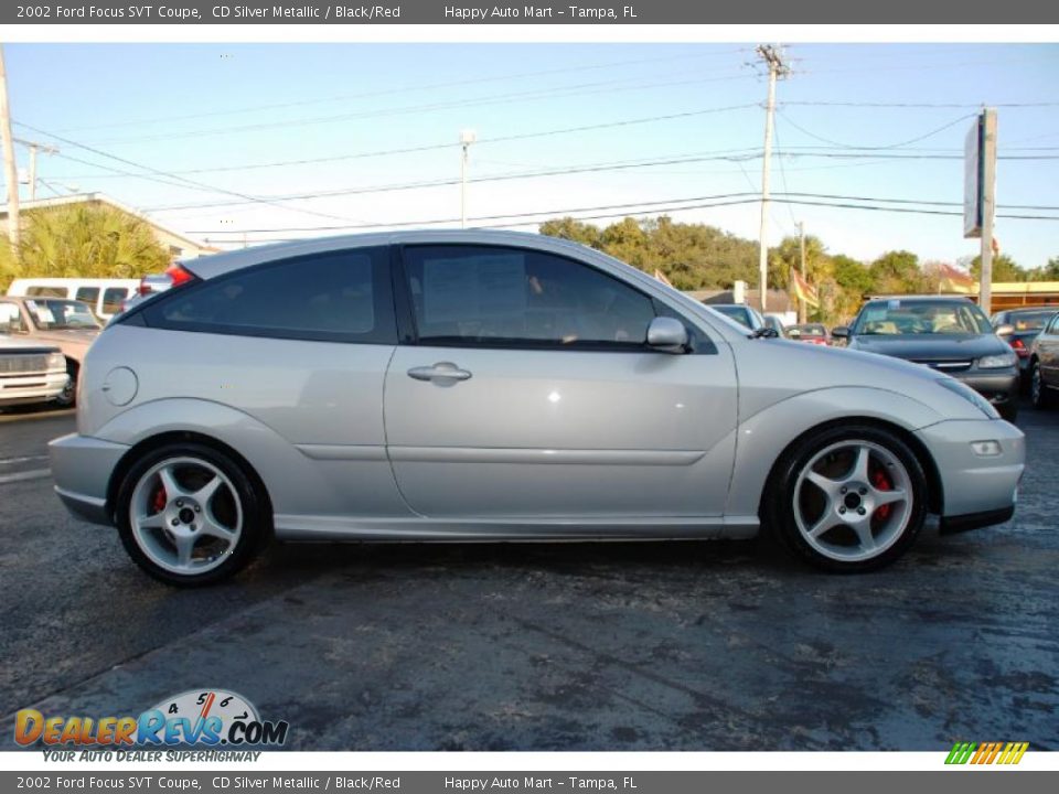 2002 Ford Focus SVT Coupe CD Silver Metallic / Black/Red Photo #14