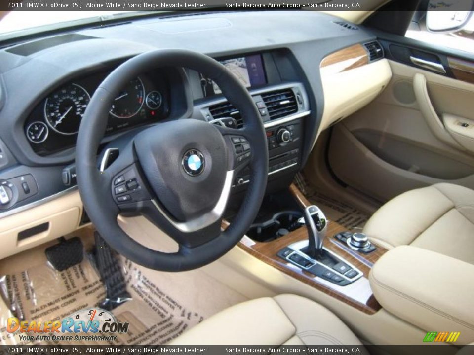 Sand Beige Nevada Leather Interior 2011 Bmw X3 Xdrive 35i