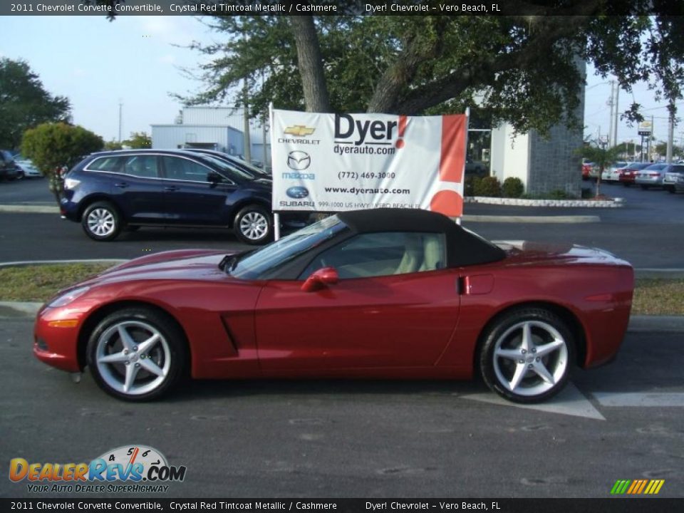 2011 Chevrolet Corvette Convertible Crystal Red Tintcoat Metallic / Cashmere Photo #3