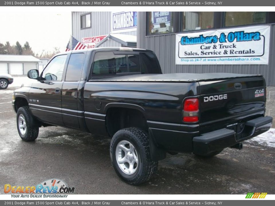 2001 Dodge Ram 1500 Sport Club Cab 4x4 Black / Mist Gray Photo #14