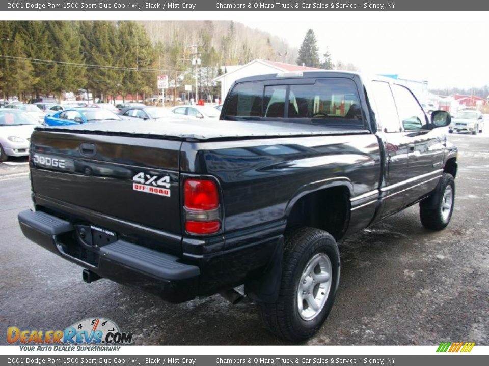 2001 Dodge Ram 1500 Sport Club Cab 4x4 Black / Mist Gray Photo #16