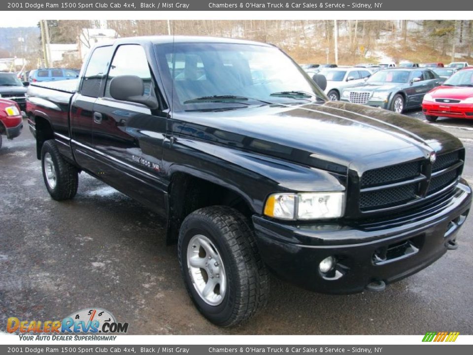 2001 Dodge Ram 1500 Sport Club Cab 4x4 Black / Mist Gray Photo #17