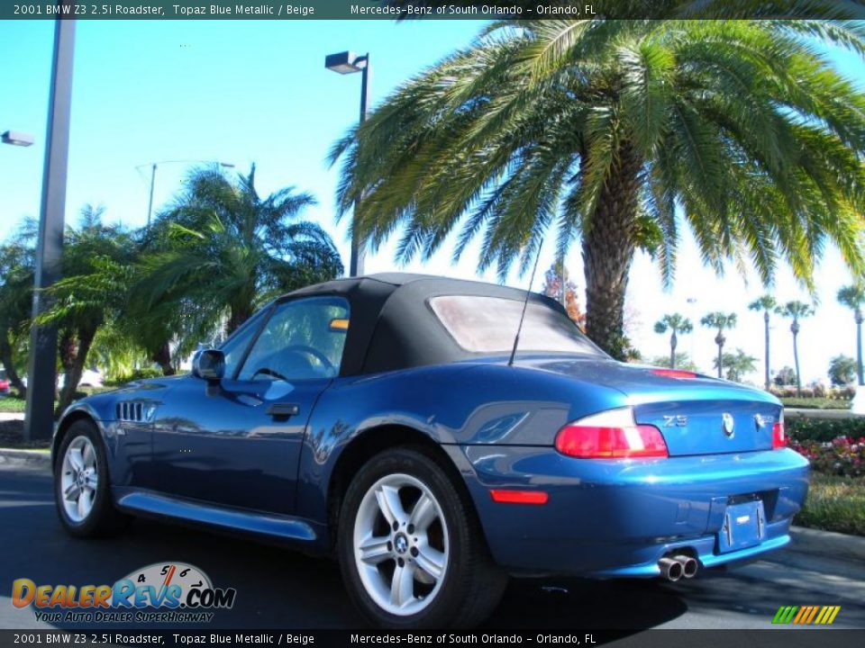 Topaz Blue Metallic 2001 BMW Z3 2.5i Roadster Photo #8