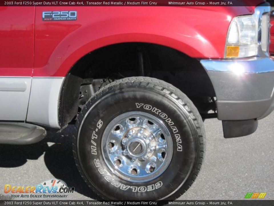 2003 Ford F250 Super Duty XLT Crew Cab 4x4 Toreador Red Metallic / Medium Flint Grey Photo #4