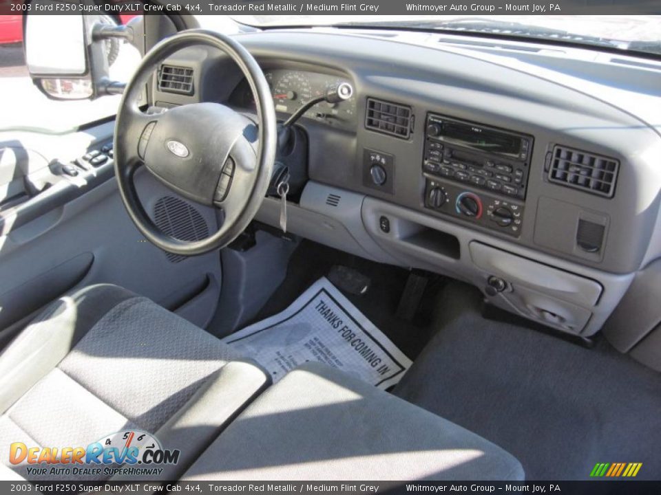 2003 Ford F250 Super Duty XLT Crew Cab 4x4 Toreador Red Metallic / Medium Flint Grey Photo #7