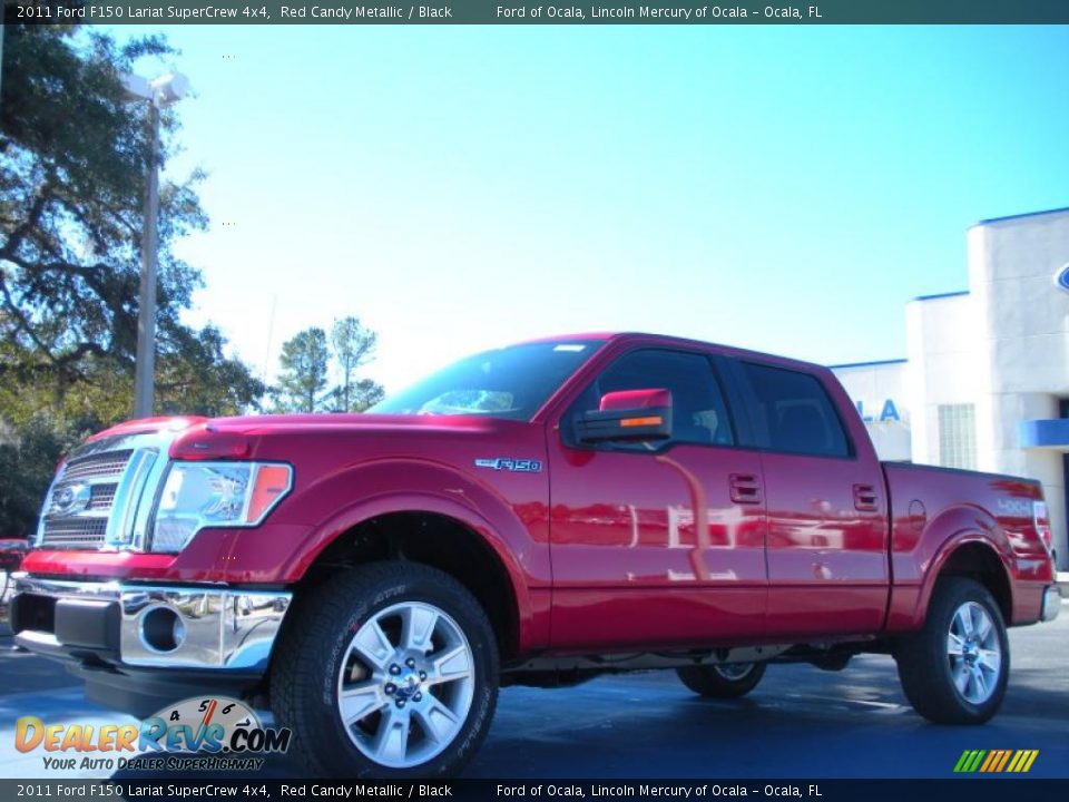 2011 Ford F150 Lariat SuperCrew 4x4 Red Candy Metallic / Black Photo #1