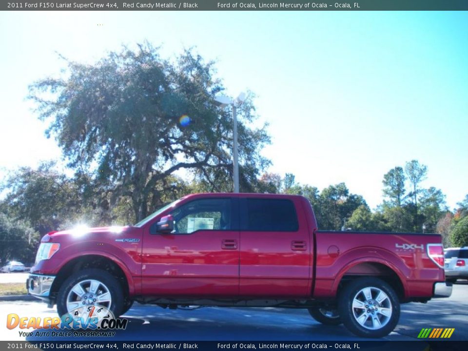 2011 Ford F150 Lariat SuperCrew 4x4 Red Candy Metallic / Black Photo #2