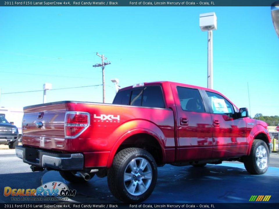 2011 Ford F150 Lariat SuperCrew 4x4 Red Candy Metallic / Black Photo #3