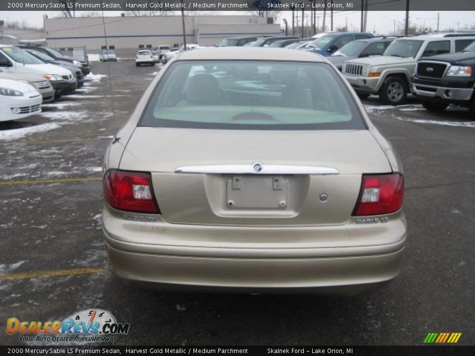 2000 Mercury Sable LS Premium Sedan Harvest Gold Metallic / Medium Parchment Photo #8