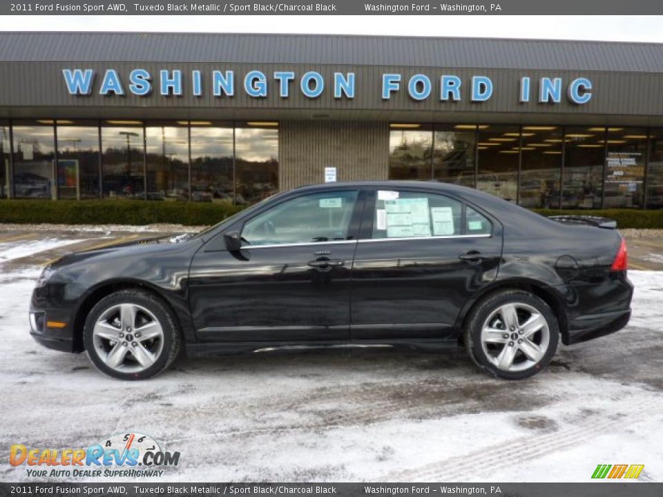 2011 Ford Fusion Sport AWD Tuxedo Black Metallic / Sport Black/Charcoal Black Photo #1