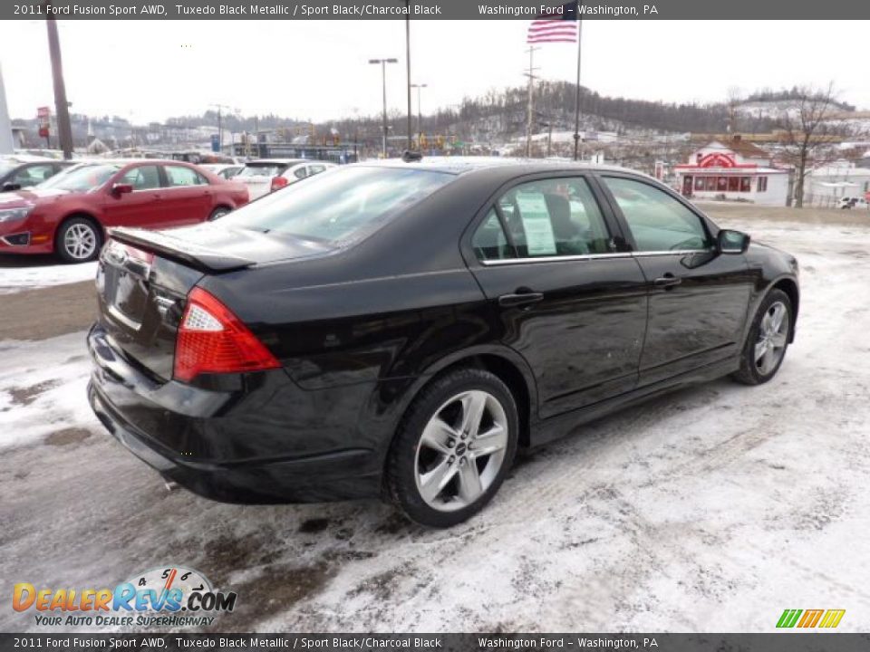 2011 Ford Fusion Sport AWD Tuxedo Black Metallic / Sport Black/Charcoal Black Photo #4