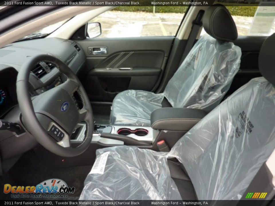2011 Ford Fusion Sport AWD Tuxedo Black Metallic / Sport Black/Charcoal Black Photo #10