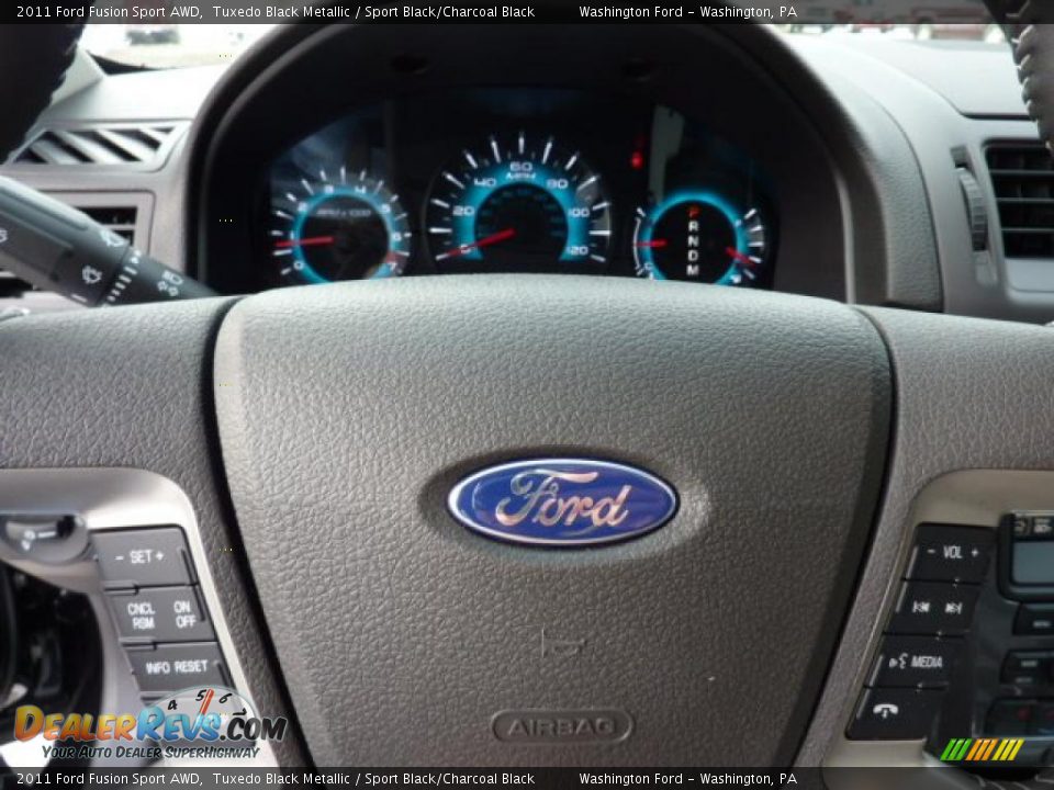 2011 Ford Fusion Sport AWD Tuxedo Black Metallic / Sport Black/Charcoal Black Photo #19