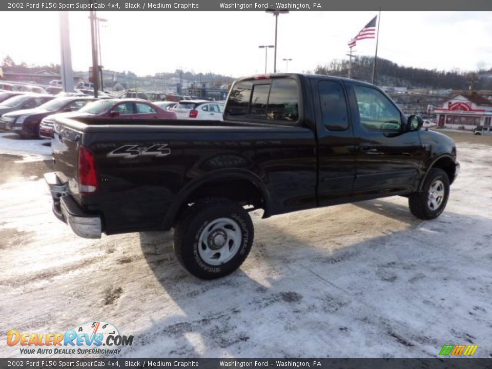 2002 Ford F150 Sport SuperCab 4x4 Black / Medium Graphite Photo #4