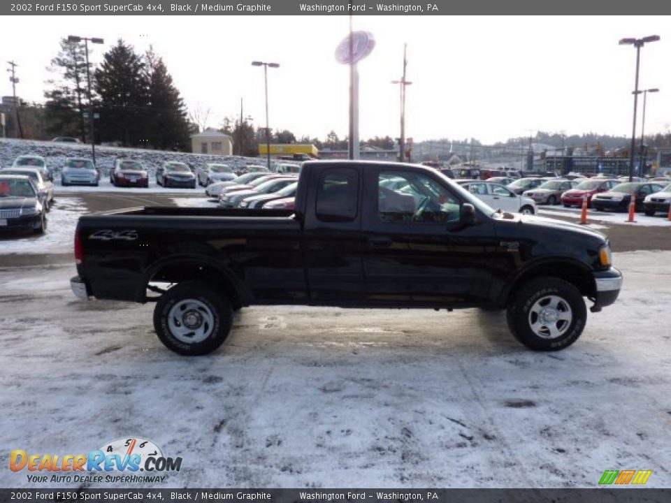 2002 Ford F150 Sport SuperCab 4x4 Black / Medium Graphite Photo #5