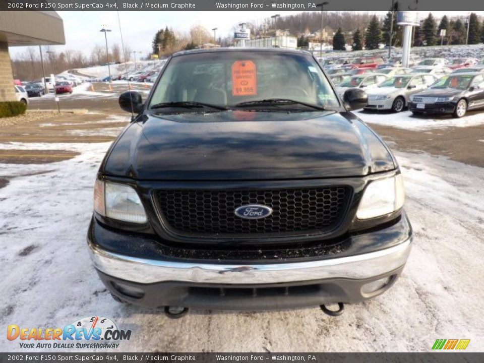 2002 Ford F150 Sport SuperCab 4x4 Black / Medium Graphite Photo #7