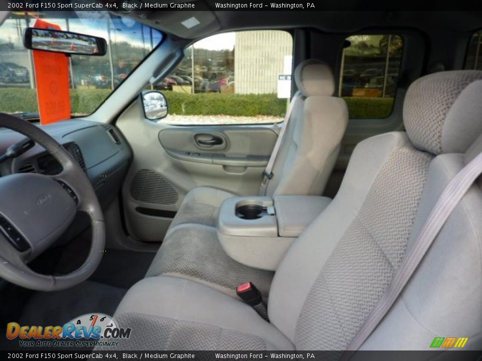 2002 Ford F150 Sport SuperCab 4x4 Black / Medium Graphite Photo #10