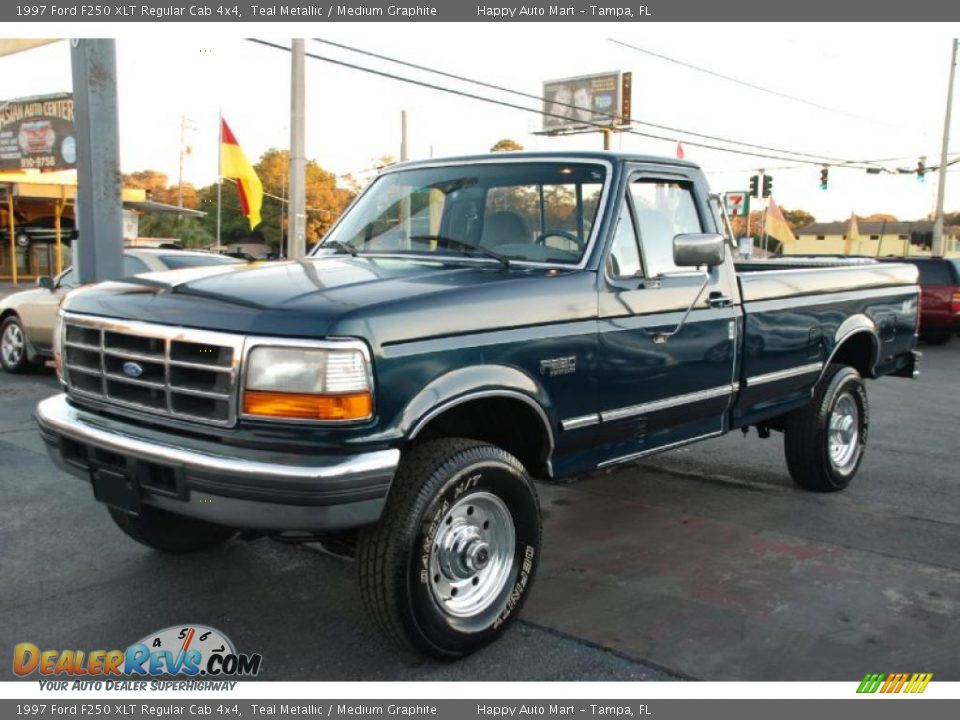1997 Ford F250 XLT Regular Cab 4x4 Teal Metallic / Medium Graphite Photo #1