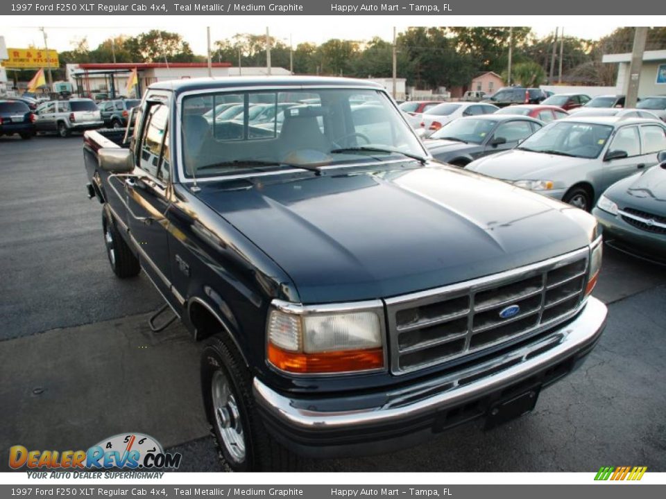 1997 Ford F250 XLT Regular Cab 4x4 Teal Metallic / Medium Graphite Photo #3