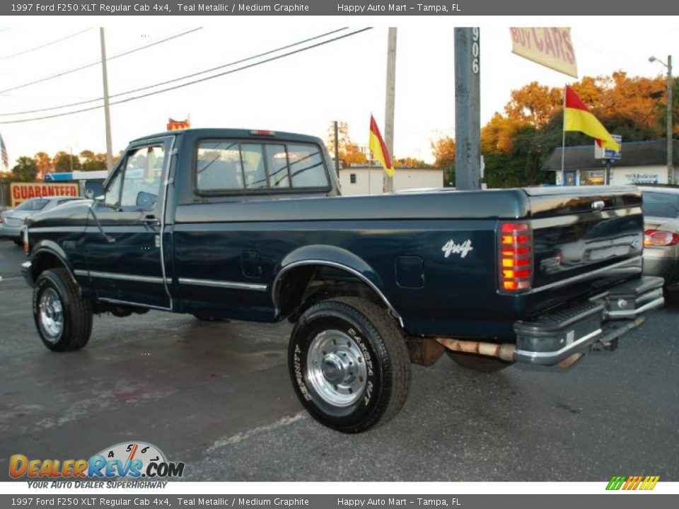 1997 Ford F250 XLT Regular Cab 4x4 Teal Metallic / Medium Graphite Photo #7