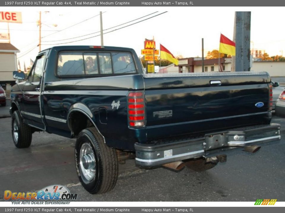 1997 Ford F250 XLT Regular Cab 4x4 Teal Metallic / Medium Graphite Photo #8