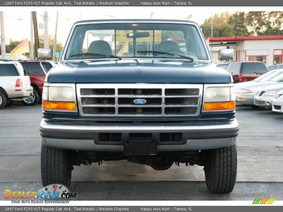 1997 Ford F250 XLT Regular Cab 4x4 Teal Metallic / Medium Graphite Photo #10