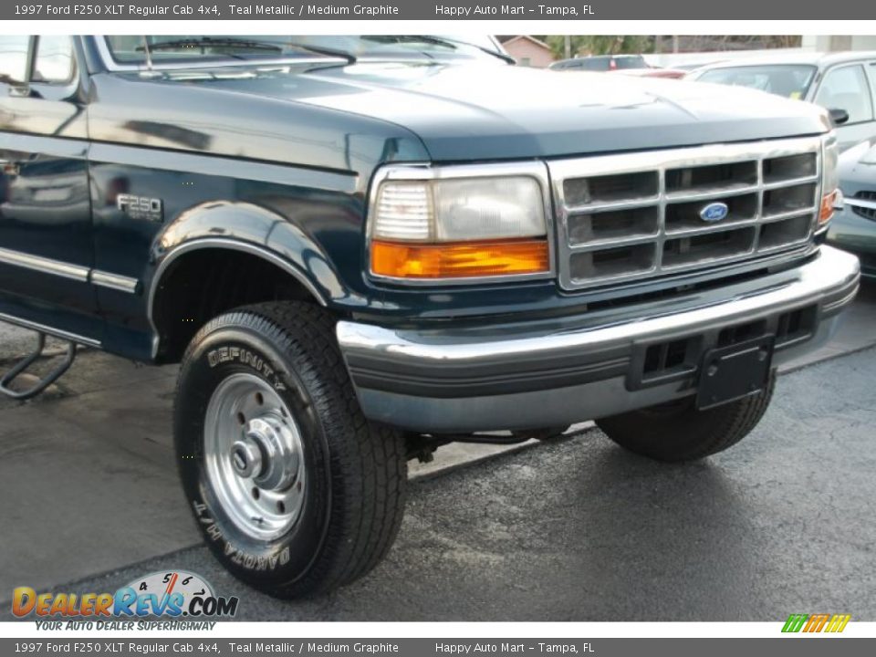 1997 Ford F250 XLT Regular Cab 4x4 Teal Metallic / Medium Graphite Photo #11