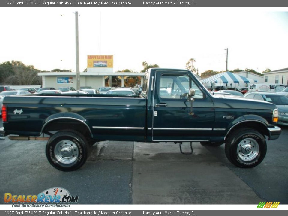 1997 Ford F250 XLT Regular Cab 4x4 Teal Metallic / Medium Graphite Photo #13