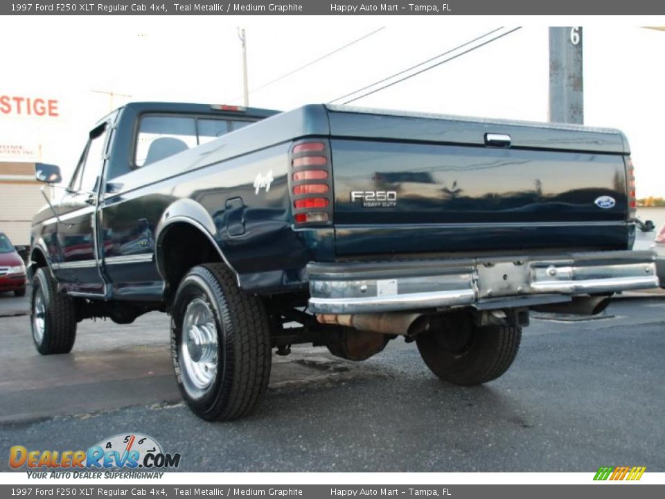 1997 Ford F250 XLT Regular Cab 4x4 Teal Metallic / Medium Graphite Photo #14
