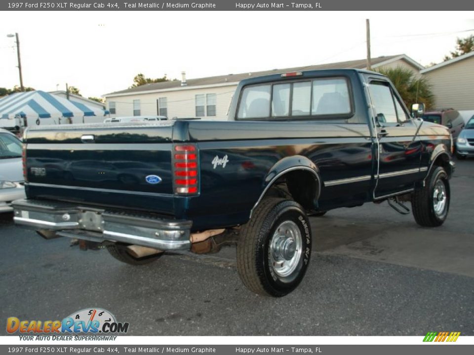 1997 Ford F250 XLT Regular Cab 4x4 Teal Metallic / Medium Graphite Photo #15